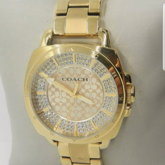 ***NEW*** Coach Ladies Coach Boyfriend Small Gold Plated Watch - Picture 3 of 11